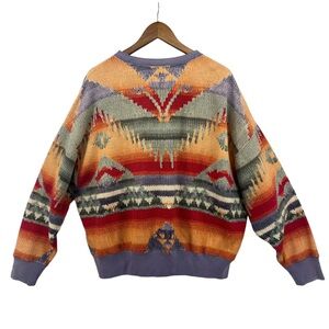 Polo Ralph Lauren Sweater Womens Multicolor Southwestern Aztec Fleece Sz M